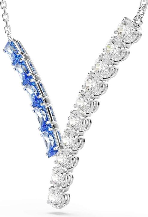 Productafbeelding Swarovski Matrix Hänger mit verschiedenen Schliffformen in Blau und Rhodiumoberfläche (Metaal, 45 cm)