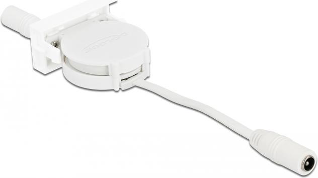 Immagine prodotto Delock Easy 45 Modulo di alimentazione Cavo di svolgimento CC 5,5 x 2,1 mm Presa / Presa Bianco (0.62 m)