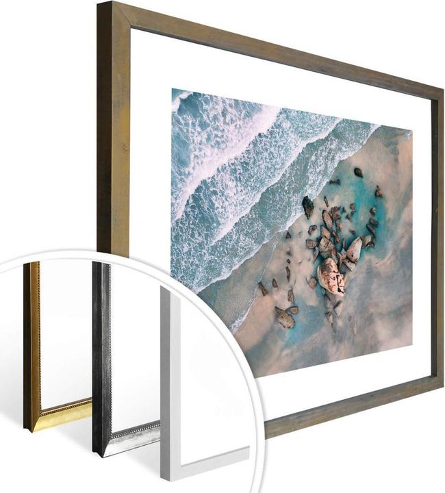 Produktbild Trenddeko Der Blick von oben: Steine am Strand (60 x 50 cm)