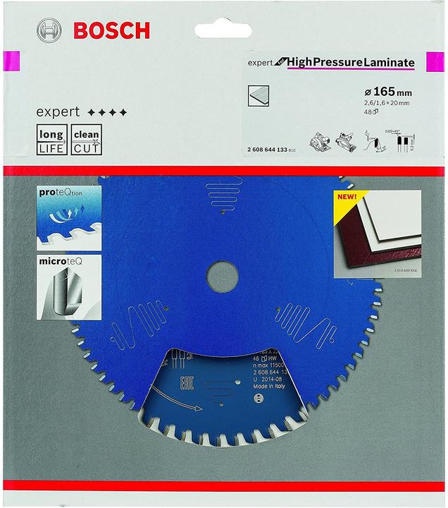 Actual product image Bosch Professional Zubehör Circular saw blade Expert for High Pressure Laminate, 165 x 20 x 2.6 mm, 48