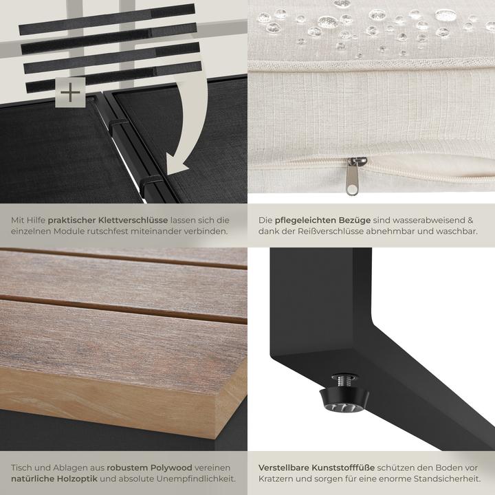 Image du produit tectake Garten-Lounge-Set Eliar, 4-teilig, mit Aluminiumgestell