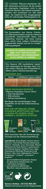 Produktbild Logona Pflanzenhaarfarbe Creme (200 kupferblond)