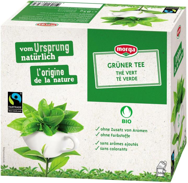 Produktbild Morga Teebeutel Bio Fairtrade Grüner Tee 50 Stück (180 g)