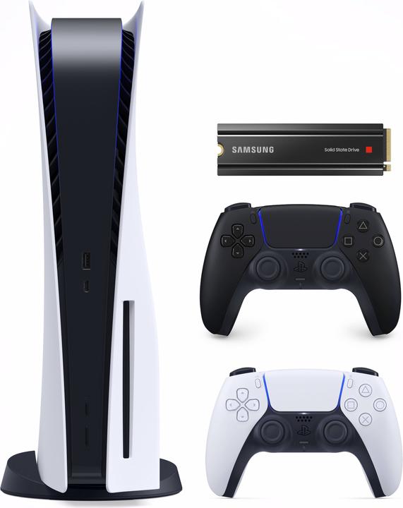 Produktbild Sony Playstation 5 + Samsung SSD 980 Pro mit Heatsink + DualSense Wireless-Controller Black