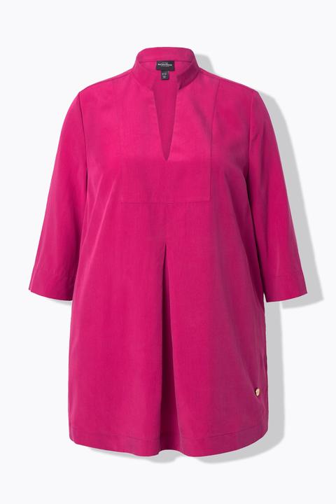 Actual product image Ulla Popken Longline 3/4 Sleeve Collared Blouse (60)