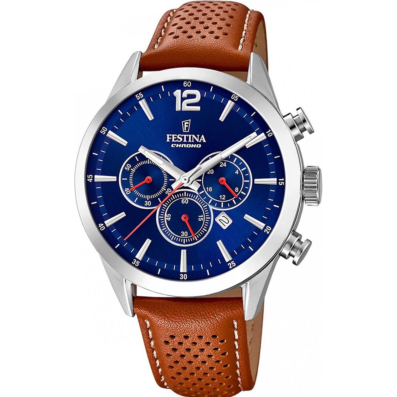 Festina, Armbanduhr, Timeless Chronograph, Braun, (Chronograph, 44 mm)