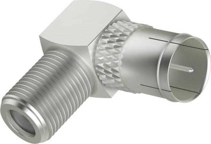 Image du produit Hama Adaptateur SAT, fiche Push-On F - prise F, 90 (Câble d'antenne)