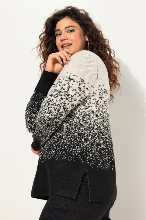 Produktbild Ulla Popken Pullover, Farbverlauf, A-Linie, V-Ausschnitt, Langarm (62)
