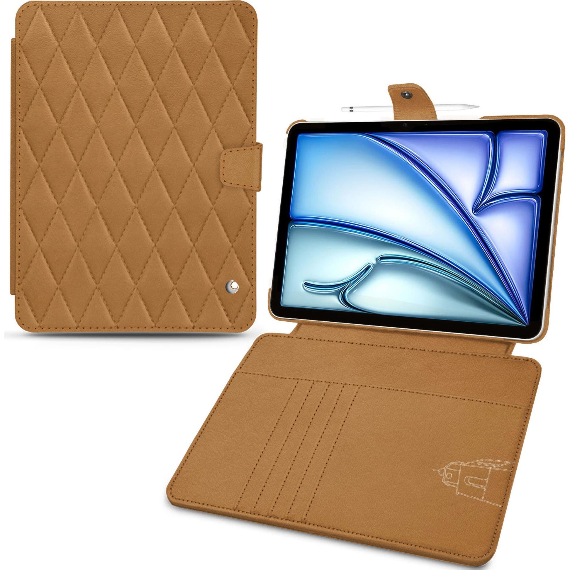 Noreve Lederschutzhülle Wallet (iPad Air 2022 (5. Gen), iPad Air 2020 (4. Gen)), Tablet Hülle, Braun