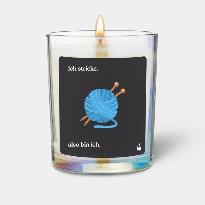 Produktbild Chatty Candles Duftkerze Flowery Ich stricke, also bin ich.