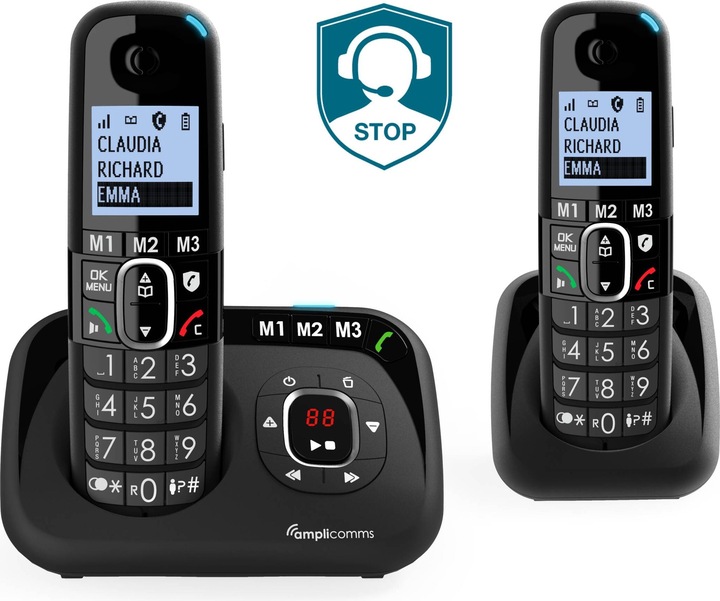 Actual product image amplicom Bigtel 1502 Cordless Phone Duo