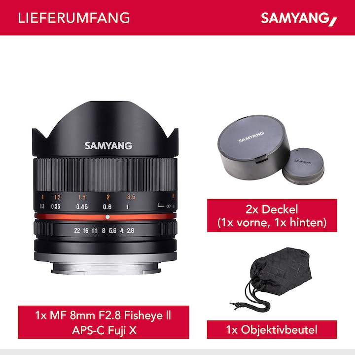 Produktbild Samyang 8mm f/2.8 II - Fujifilm X (Black) (Fujinon XF, APS-C / DX)
