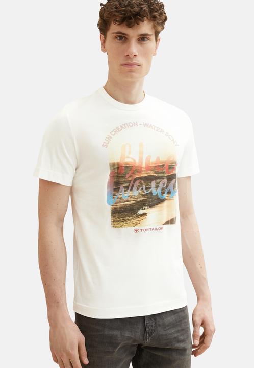 Produktbild Tom Tailor T-Shirt Kurzarmshirt mit Rundhalsausschnitt und Foto-Print (XXL)