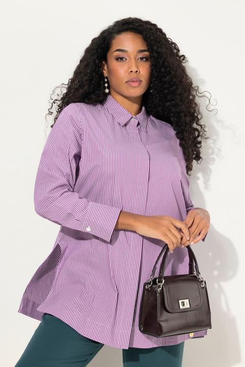 Immagine prodotto Ulla Popken Camicia con righe, colletto da camicia e maniche lunghe (60)