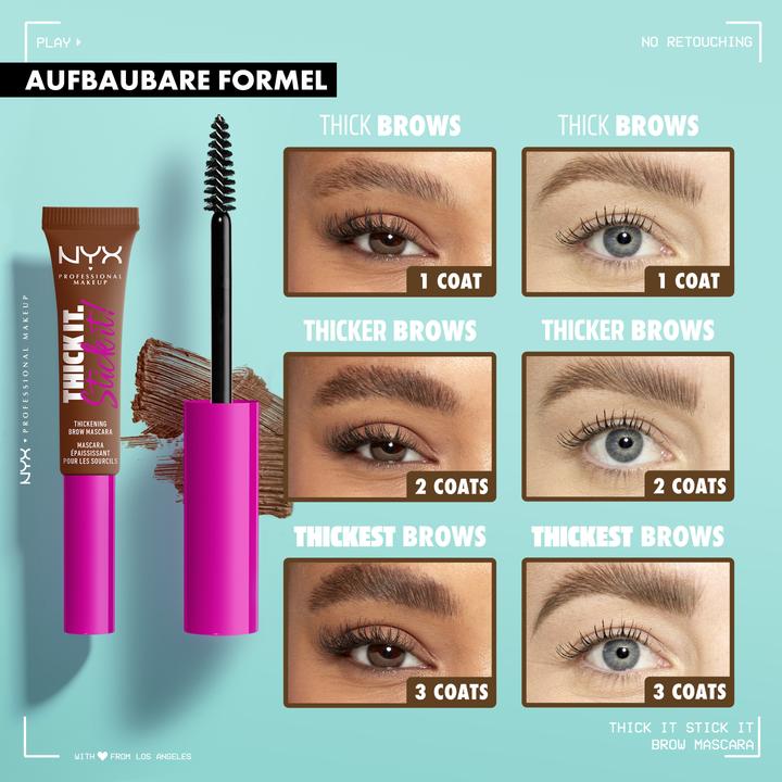 Produktbild NYX Professional Make-Up Thick it. Stick it! Brow Mascara Black (08 Black)
