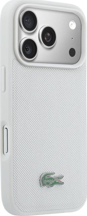 Actual product image Lacoste Case Petit Pique Lacquer Logo MagSafe for iPhone 17 Pro lightgrey (Apple iPhone 17 Pro)