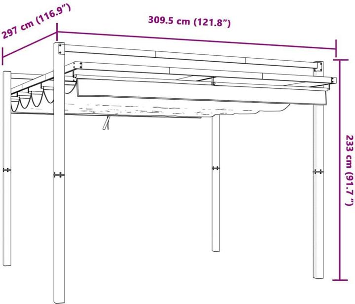 Image du produit vidaXL Gartenpavillon (309.50 cm, 297 cm)