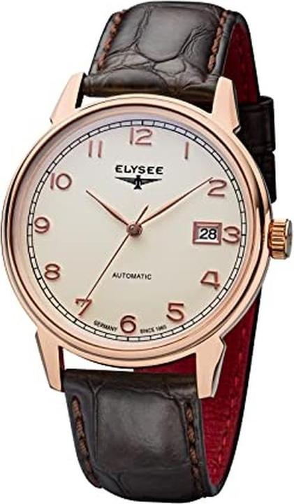 Elysee Vintage Master Automatic Date Display Rose Gold Strap