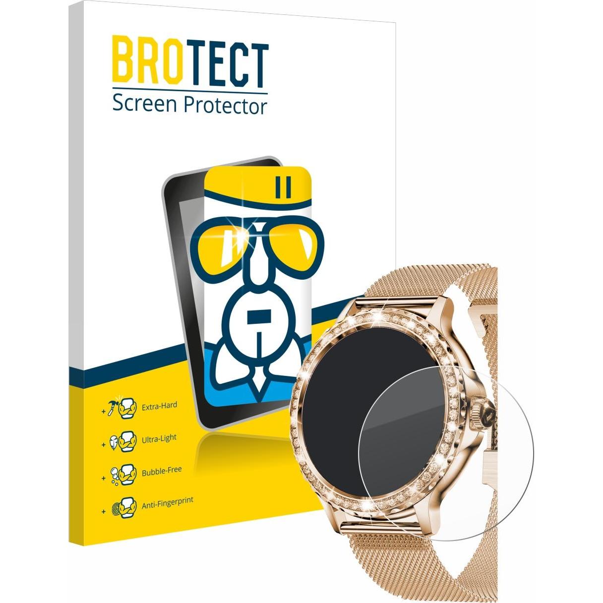 BROTECT AirGlass Panzerglasfolie, Smartwatch Schutzfolie, Transparent