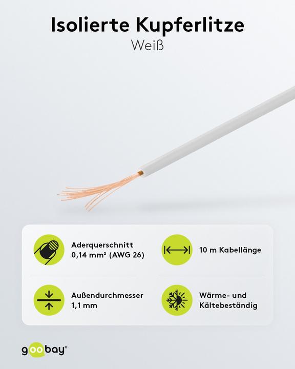 Productafbeelding Aquatuning Koperdraad geïsoleerd 1x0,14mm² (10 m)
