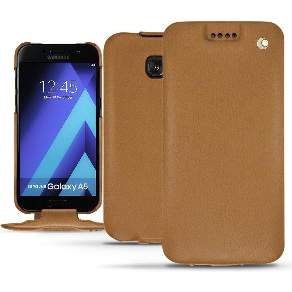 Noreve Lederschutzhülle vertikal (Samsung Galaxy A5 (2017)), Smartphone Hülle, Braun