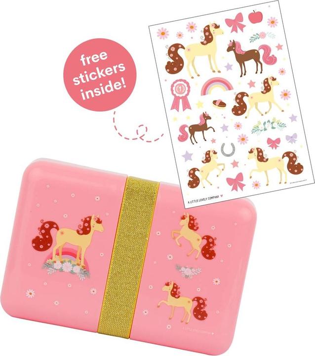 Actual product image A Little Lovely Company Lunch Box Horse SBLHPI11 pink 18x6x12cm