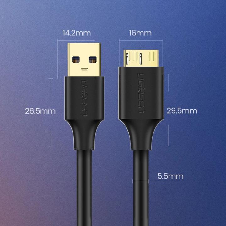 Actual product image Ugreen USB 3.0 - micro USB 3.0 cable, 0.5 m - černý (0.50 m, USB 3.0, USB 3.2 Gen 1)