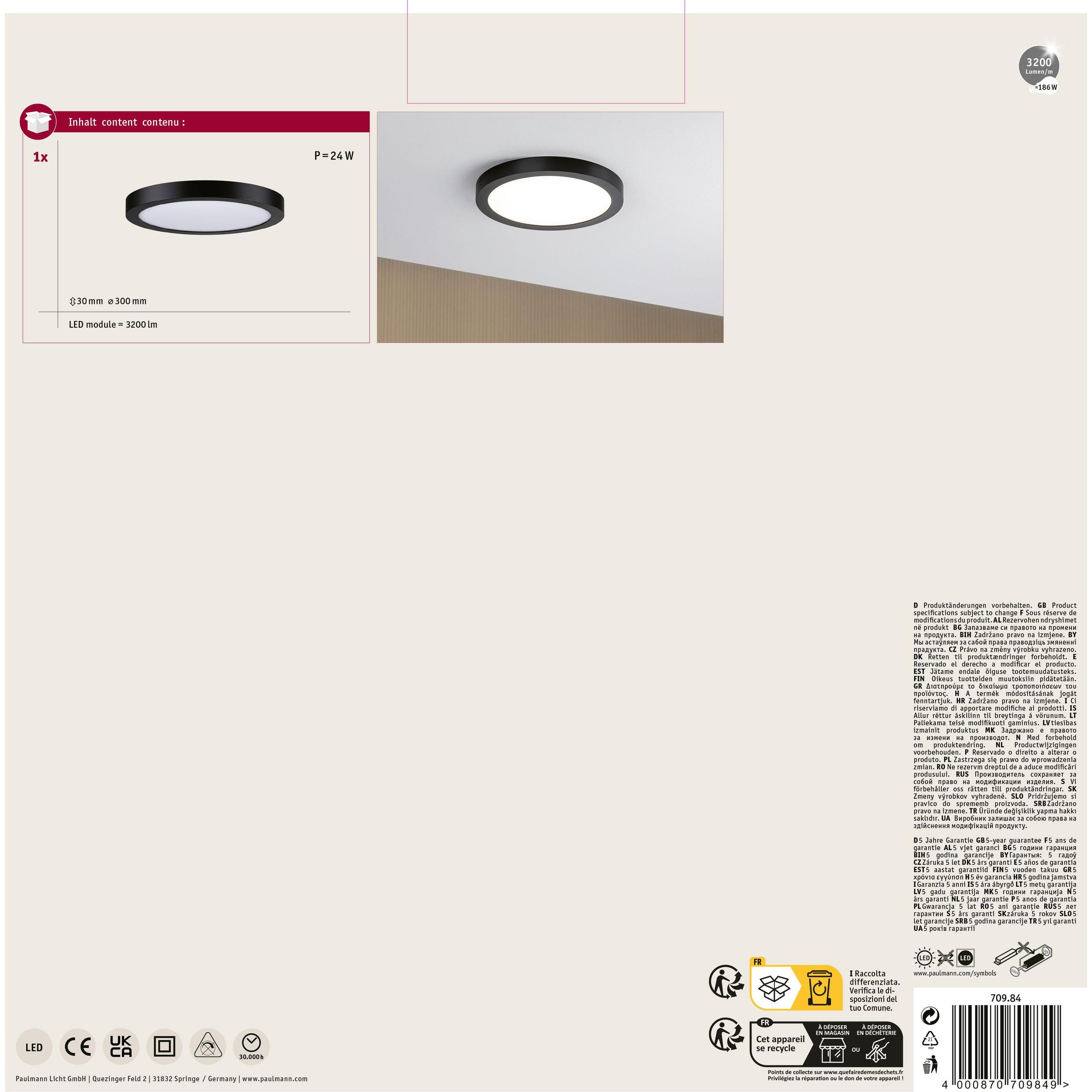Thumbnail - Paulmann, Wandleuchte + Deckenleuchte, Abia (3200 lm)