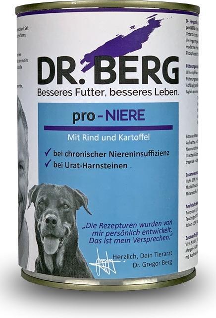 Produktbild Dr. Berg pro-NIERE Hund, Rind + Kartoffel (Senior, Adult, 6 Stk., 2400 g)