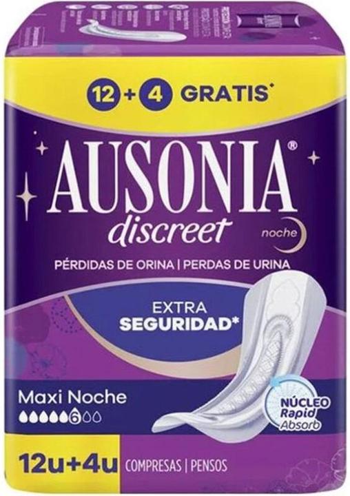 Immagine prodotto Ausonia Discreet Maxi 12 assorbenti igienici Noche (16 x)