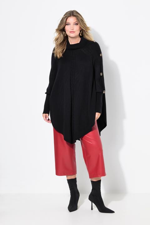 Produktbild Miamoda Pullover, Poncho-Style, Zopfmuster, Zipfelsaum (50, 52)