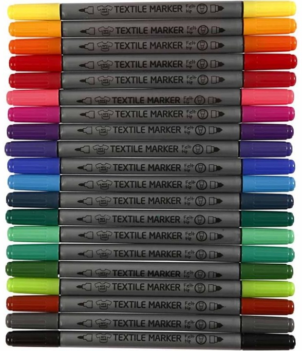 Produktbild Creativ Company Textilmarker Set Mehrfarbig (Mehrfarbig, 2.30 mm, 20 x)