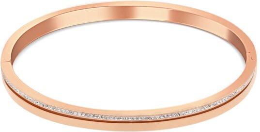 JVD Charmant bracelet plaqué or rose avec zircons