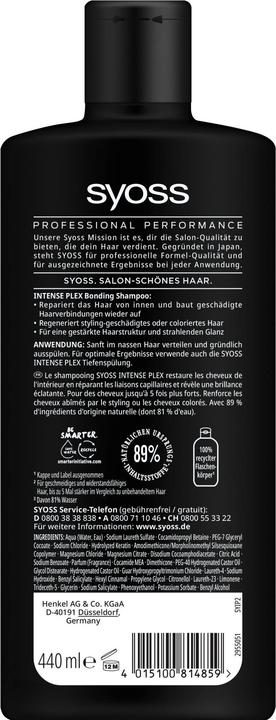 Produktbild Syoss Shampoo Intense Plex 440 ml (440 ml, Flüssiges Shampoo)