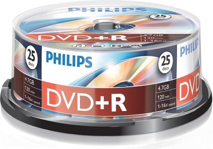 Immagine prodotto Philips 1x25 DVD+R 4,7GB 16x SP (25x)
