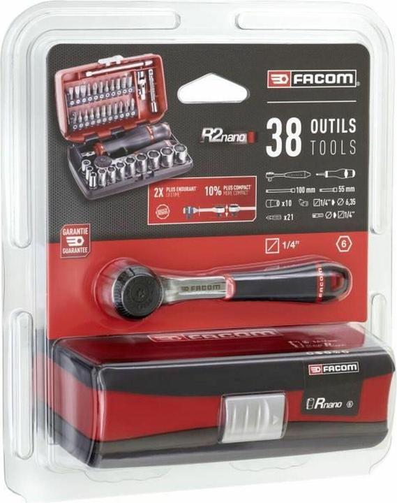 Actual product image Facom R2NANO socket set 38 pcs 1/4" ( 834486 ) + case (10 mm)