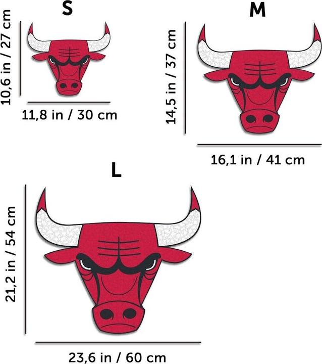 Produktbild Iconic NBA - Chicago Bulls - Logo - Holz Puzzle Grösse M (270 Teile) (270 Teile)