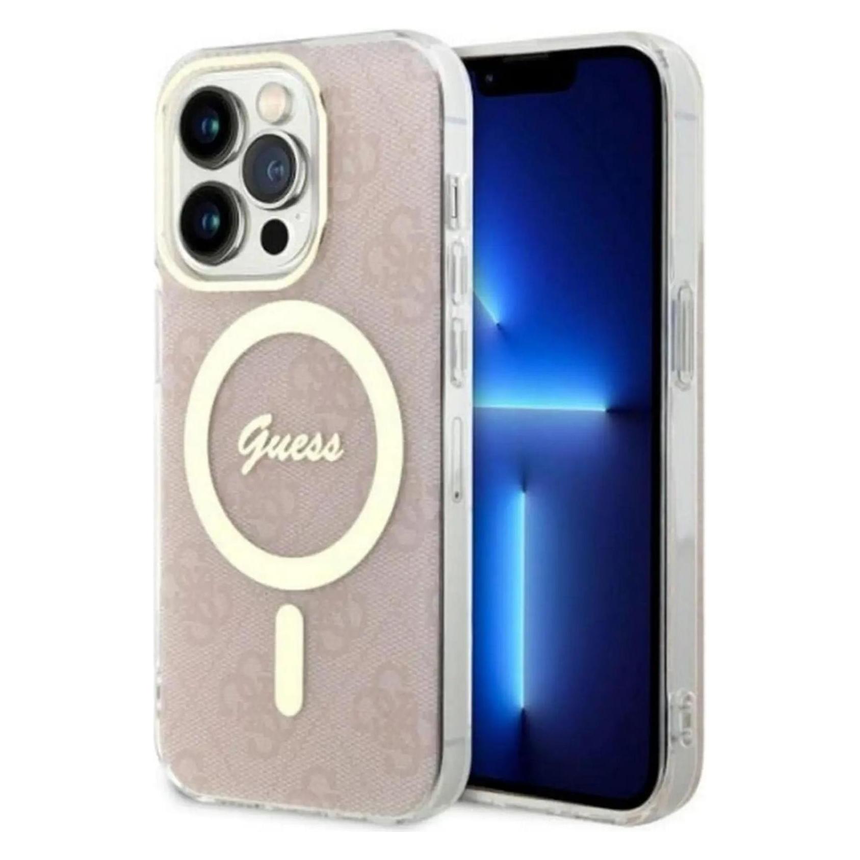 Guess IPhone 14 Pro Max 6.7 Hardcase 4G MagSafe (Apple IPhone 14 Pro Max), Smartphone Hülle, Pink
