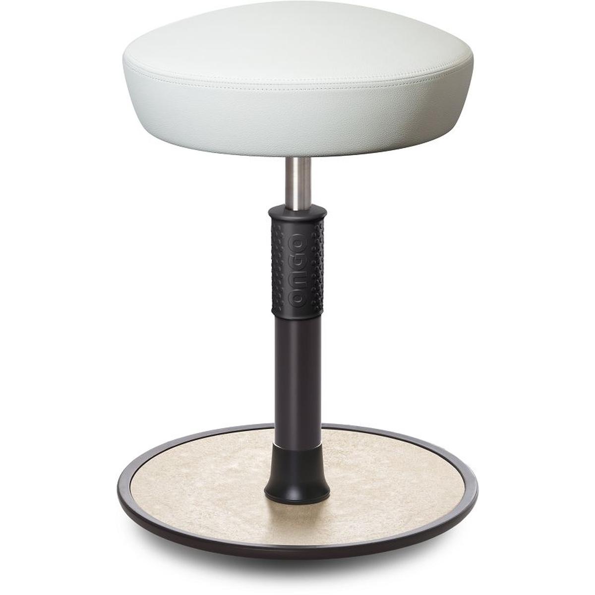 Ongo, Bürostuhl, Sitz- Stehhocker Free Regular Hutsitz Boxmark Leder Weiss schwarz /cremeweiss
