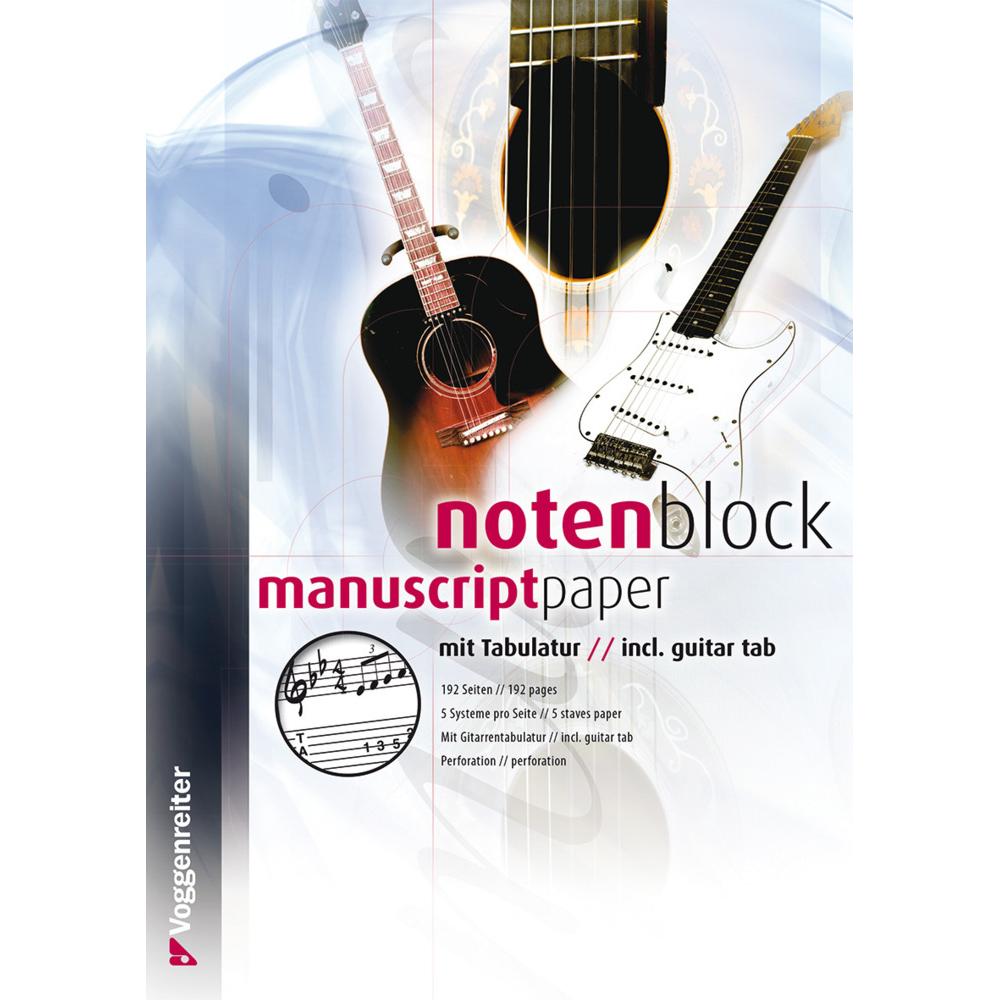Voggenreiter, Heft + Block, Notenblock mit Tabulatur (Speziallineatur, Harter Einband)