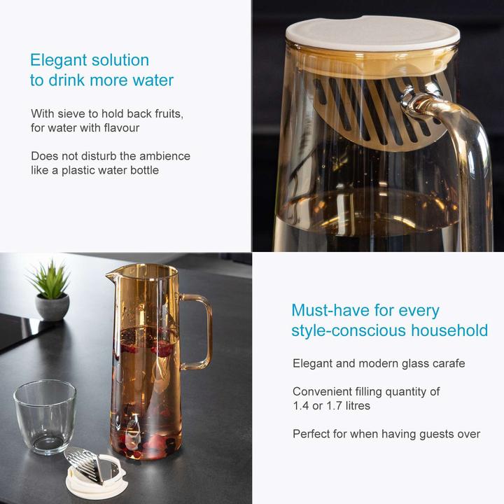 Produktbild Intirilife Karaffe mit Deckel und Sieb (1.40 l)