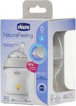 Image du produit Chicco biberon NATURAL FEELING PP tétine silicone débit lent UNI 0m+ (150 ml)