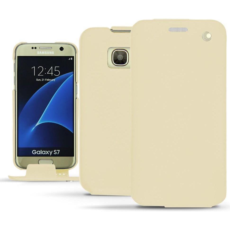 Noreve Lederschutzhülle vertikal (Samsung Galaxy S7), Smartphone Hülle, Beige