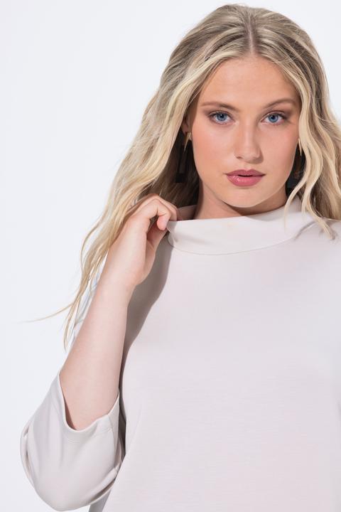 Produktbild Ulla Popken Sweatshirt, Rücken-Zierknöpfe, Stehkragen, 3/4-Arm (62)