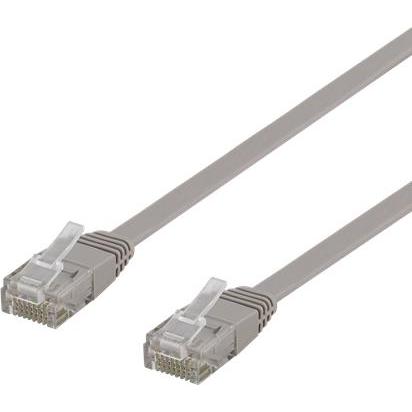 Deltaco patchkabel - 10 m - gra (U/UTP, CAT6, 10 m), Netzwerkkabel
