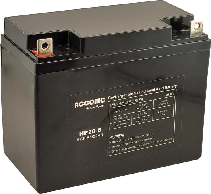 Actual product image Acconic HP20-6 Hi-Life Power AGM 6V 20Ah USV-Batterie (6 V, 20 Ah)