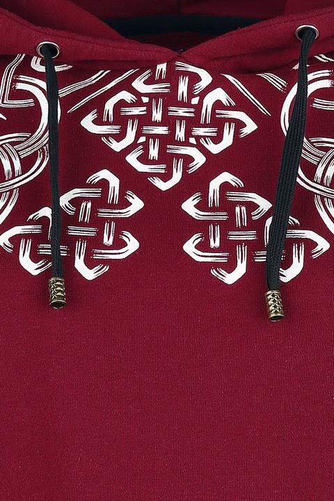 Produktbild Black Premium Roter Kapuzenpullover mit keltisch anmutendem Print (M)