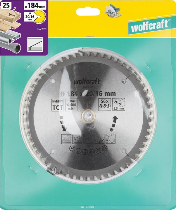 Produktbild wolfcraft wolfcraft 1 Kreissägeblatt HM 56 Z. ø184x20/16 mm