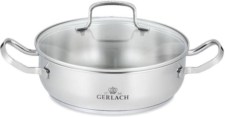 Gerlach SIMPLE pot with lid 24cm 2L niski 332M (Pan set + pot set, Stainless steel)