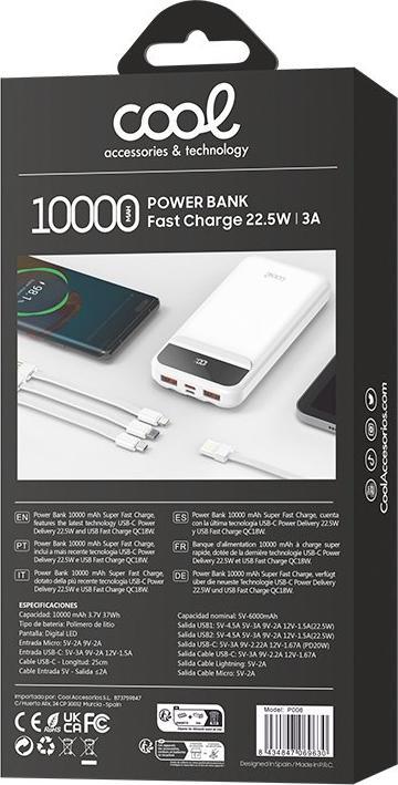 Produktbild Cool 8434847069630 (10000 mAh, 22.50 W, 37 Wh)